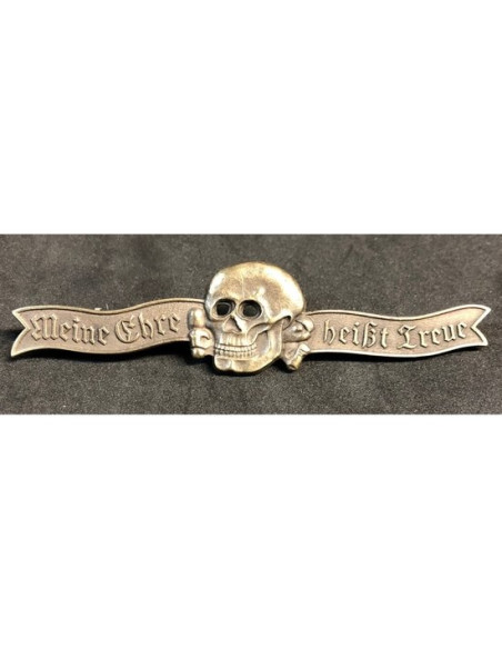 SS slogan badge bronze