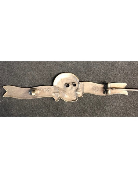 SS slogan badge bronze