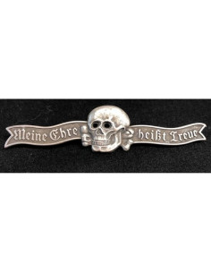 SS slogan badge silver