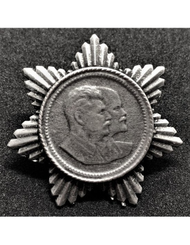 Stalin and Lenin propaganda pin