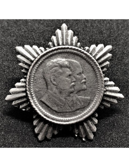 Stalin and Lenin propaganda pin