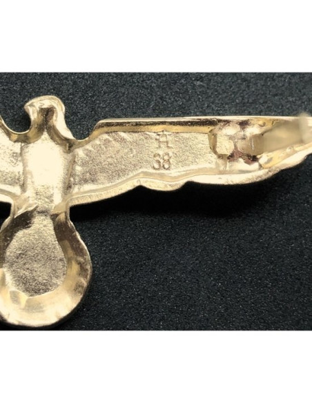 Wehrmacht eagle cap badge gold