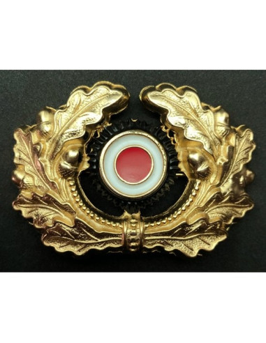  Eikenbladeren krans met kokarde pet badge goud