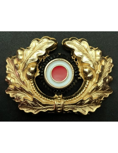  Eikenbladeren krans met kokarde pet badge goud