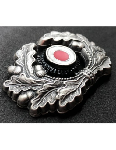  Eikenbladeren krans met kokarde pet badge zilver