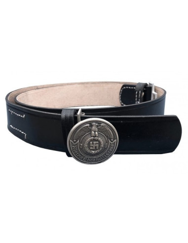 Black leather officer belt