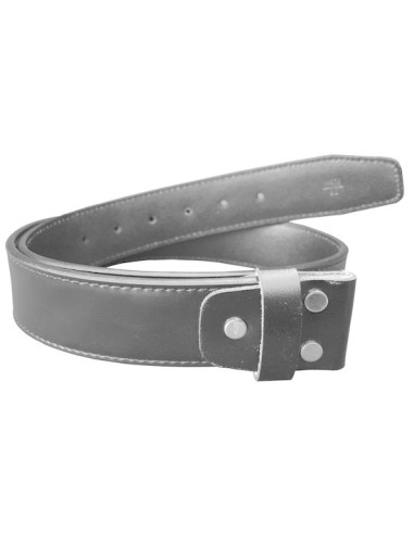 Black leather belt for modern buckles