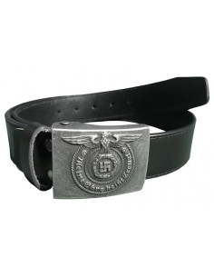 Ceinture en cuir noir boucles moderne 2
