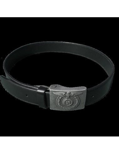 Ceinture en cuir noir boucles moderne