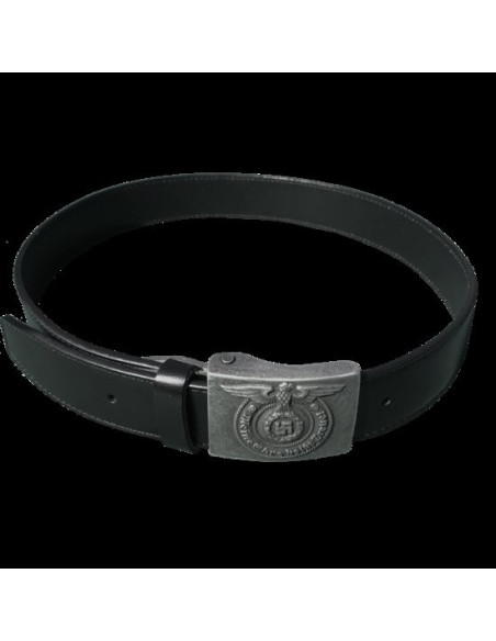 Black leather belt for modern buckles