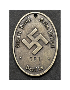 Prussian police ID tag 2