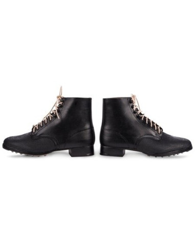 German leather army ankle boots black
