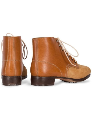 German leather army ankle boots light brown