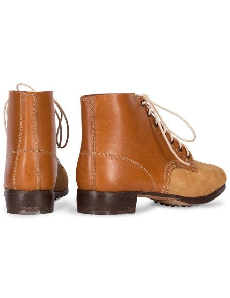 bottes de l'armée en cuir noir allemand brun clair non peinte