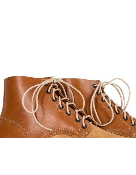 Duitse zwarte leren leger schoenen ongeverfd licht bruin