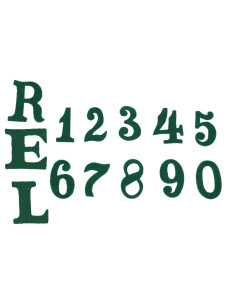 Regiment letter and numbers for Pickelhaube cover green