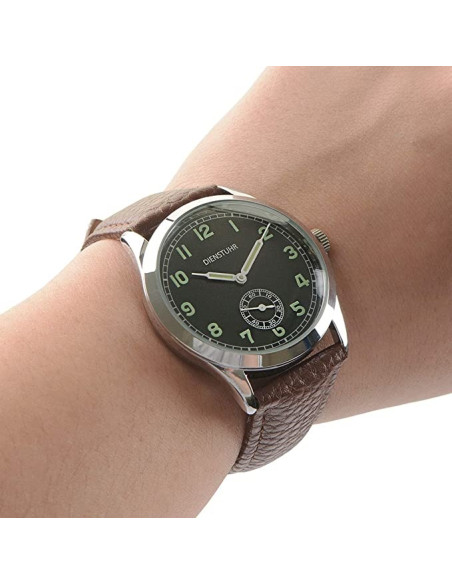 Montre de service de l'armée allemande de la Wehrmacht bracelet brun