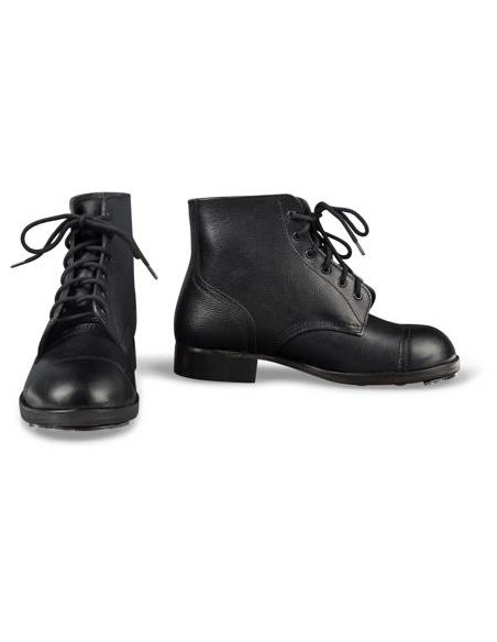 British leather army ankle boots black