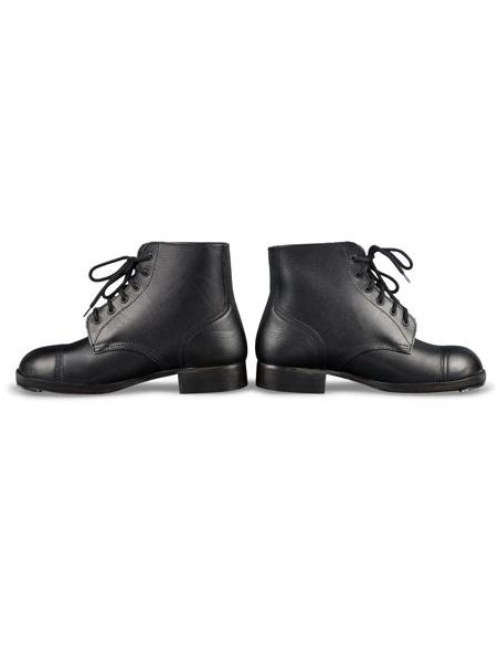 British leather army ankle boots black