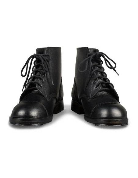 British leather army ankle boots black