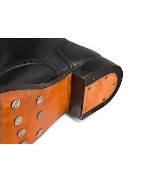 British leather army ankle boots black