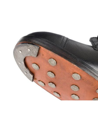 British leather army ankle boots black