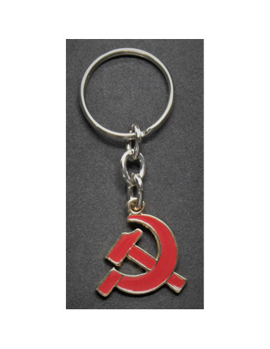 Communist hammer and sickle key ring