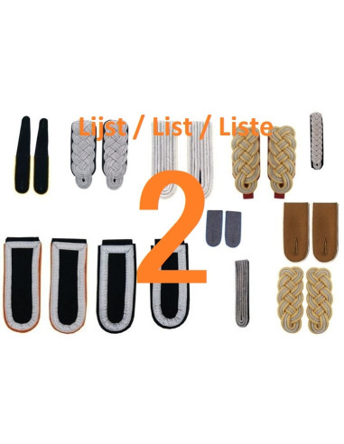Choose shoulder boards list 2